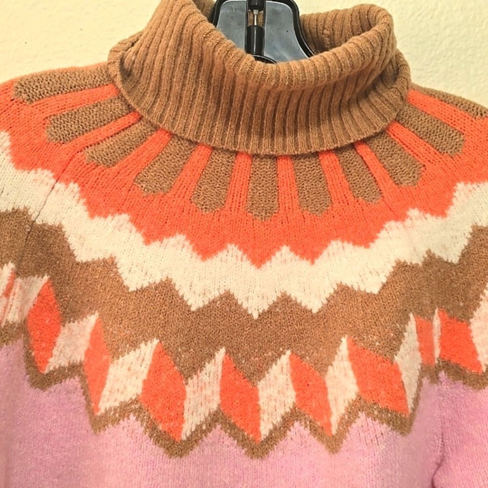 JCREW pink fair isle sweater S - Picture 2 of 7
